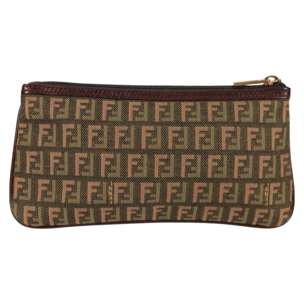 FENDI zucchino canvas pouch khaki