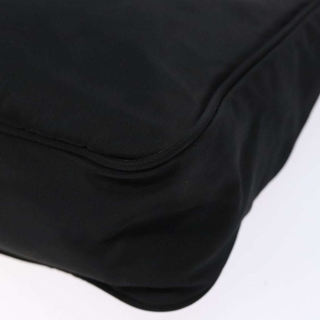 PRADA hand bag nylon black silver