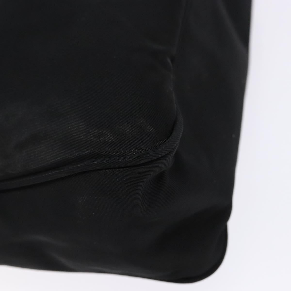 PRADA hand bag nylon black silver