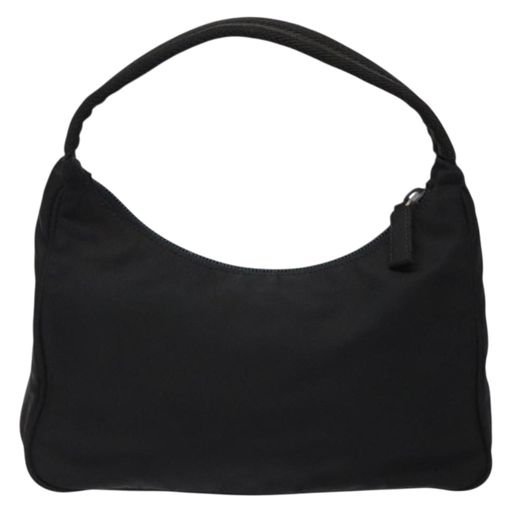 PRADA hand bag nylon black silver