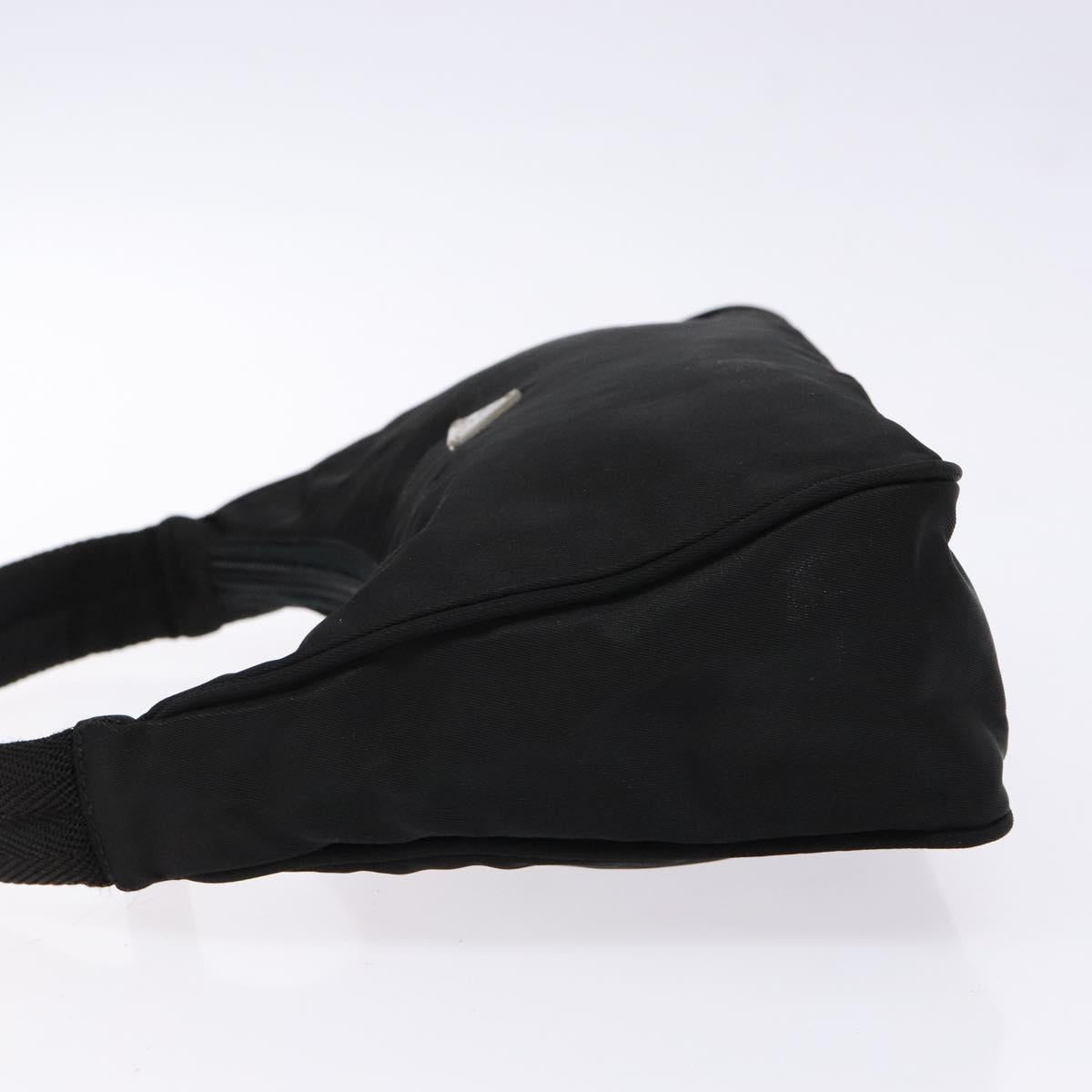 PRADA hand bag nylon black silver