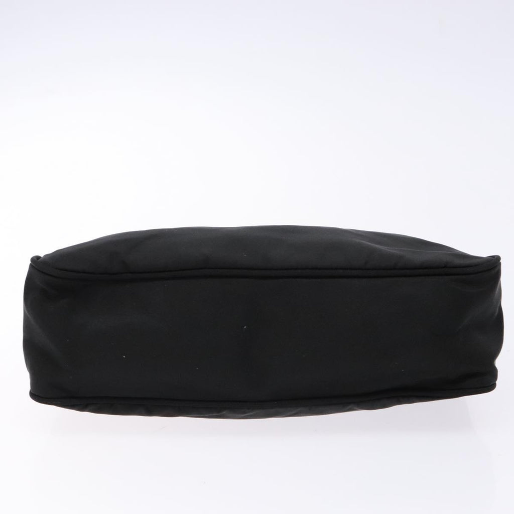 PRADA hand bag nylon black silver