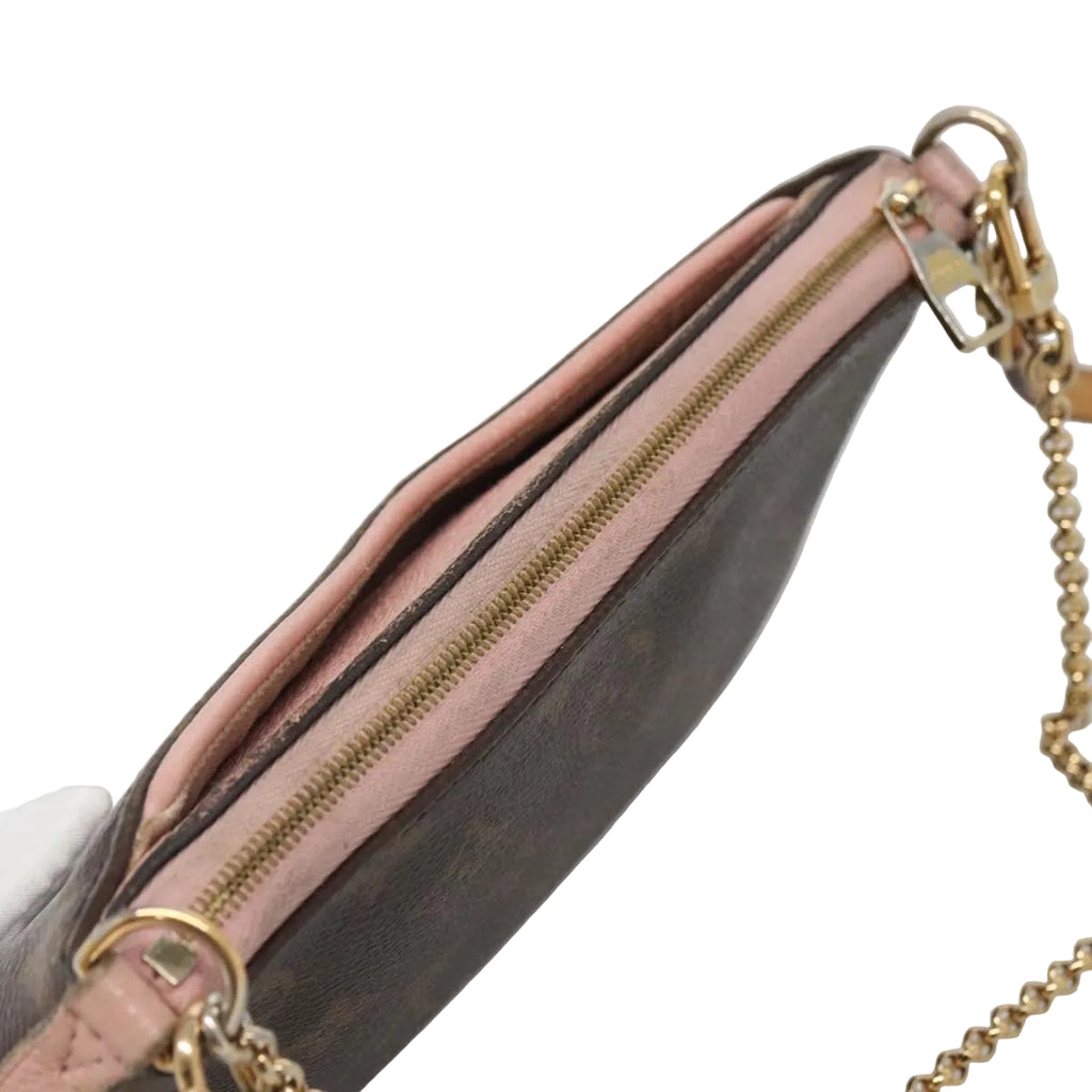 LOUIS VUITTON monogram pallas clutch shoulder bag