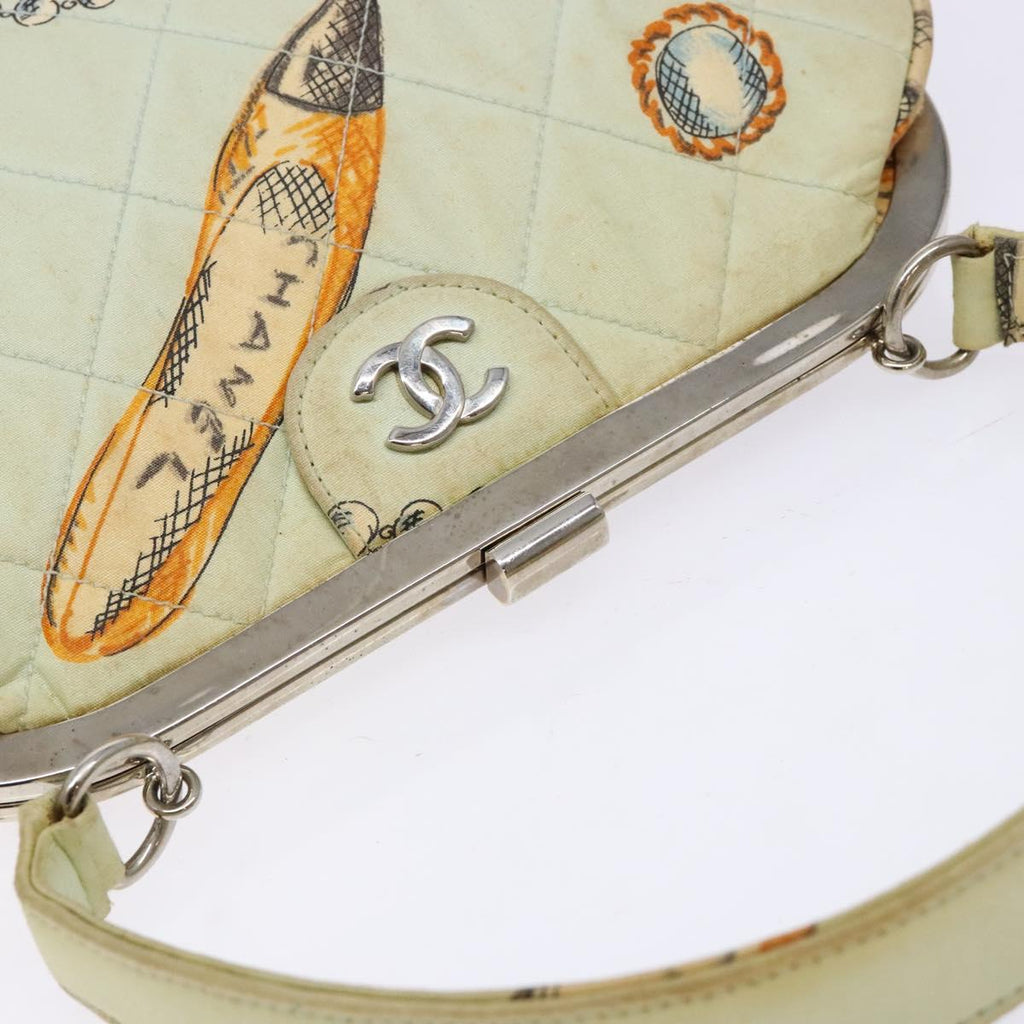 CHANEL matelasse hand bag canvas