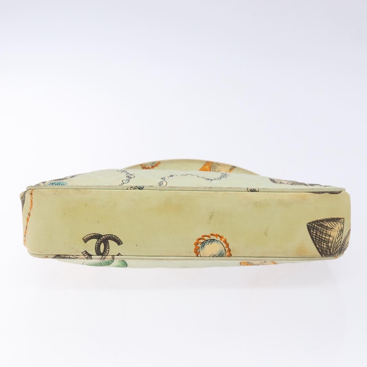 CHANEL matelasse hand bag canvas