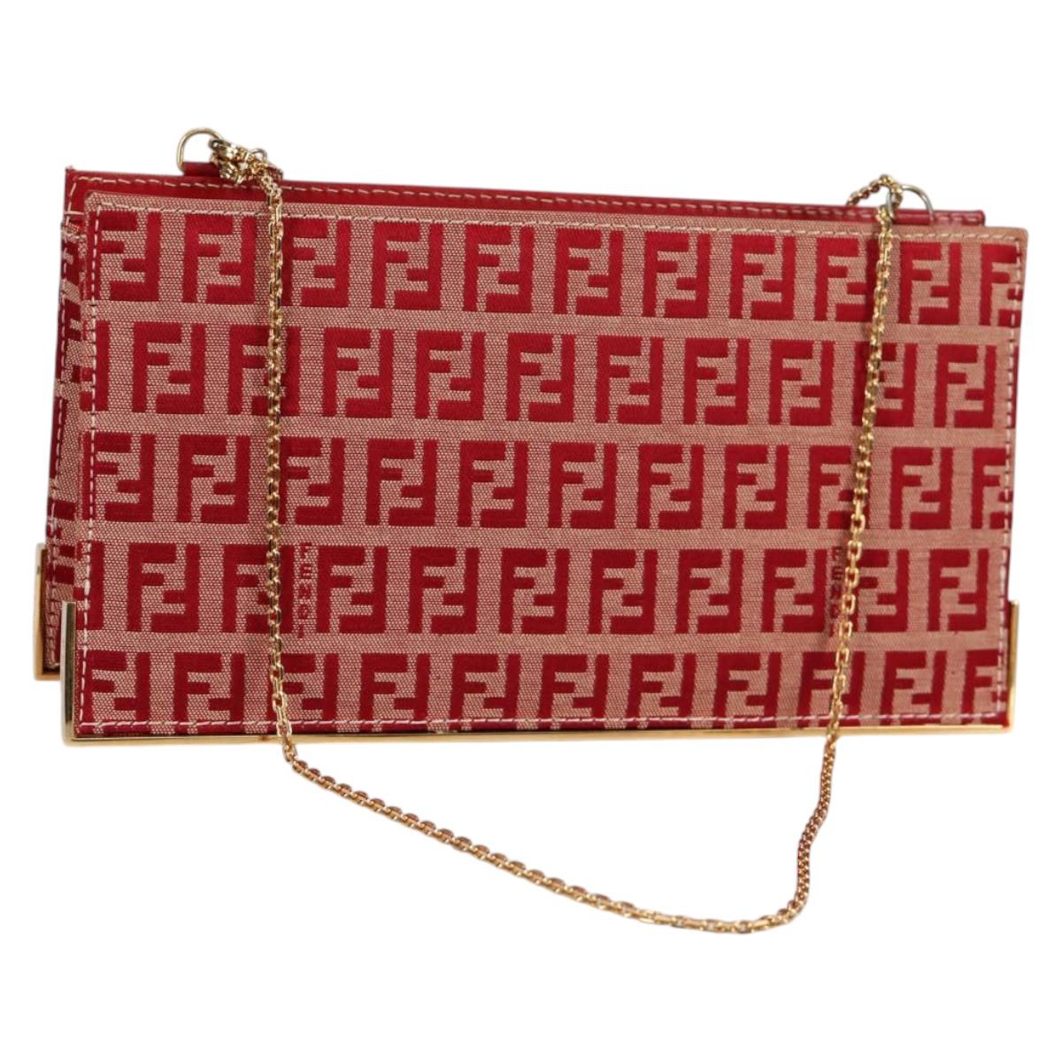 FENDI zucchino canvas chain shoulder bag