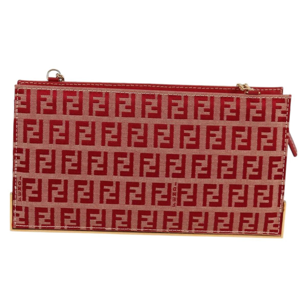 FENDI zucchino canvas chain shoulder bag