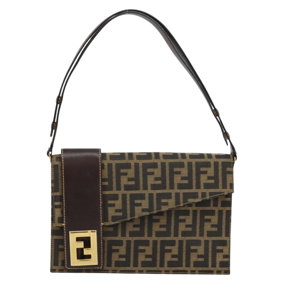 FENDI zucca canvas shoulder bag