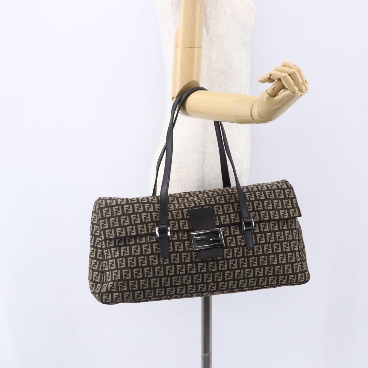 FENDI zucchino canvas mamma baguette shoulder bag