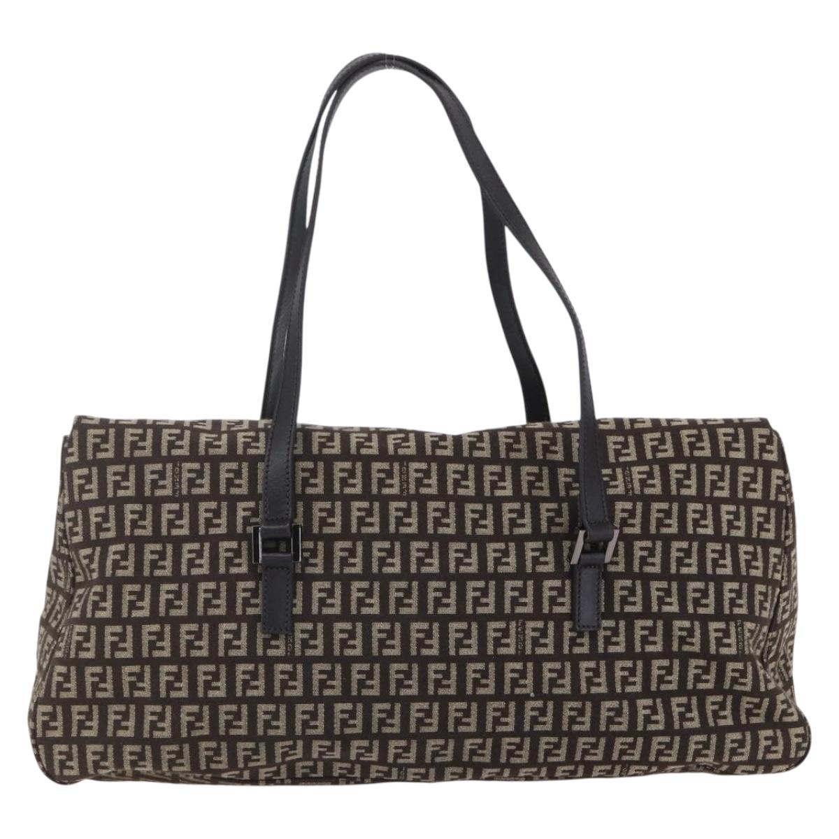 FENDI zucchino canvas mamma baguette shoulder bag