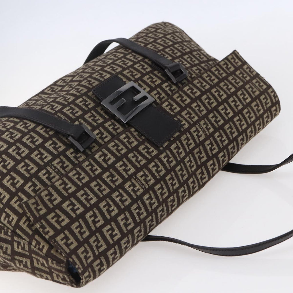 FENDI zucchino canvas mamma baguette shoulder bag