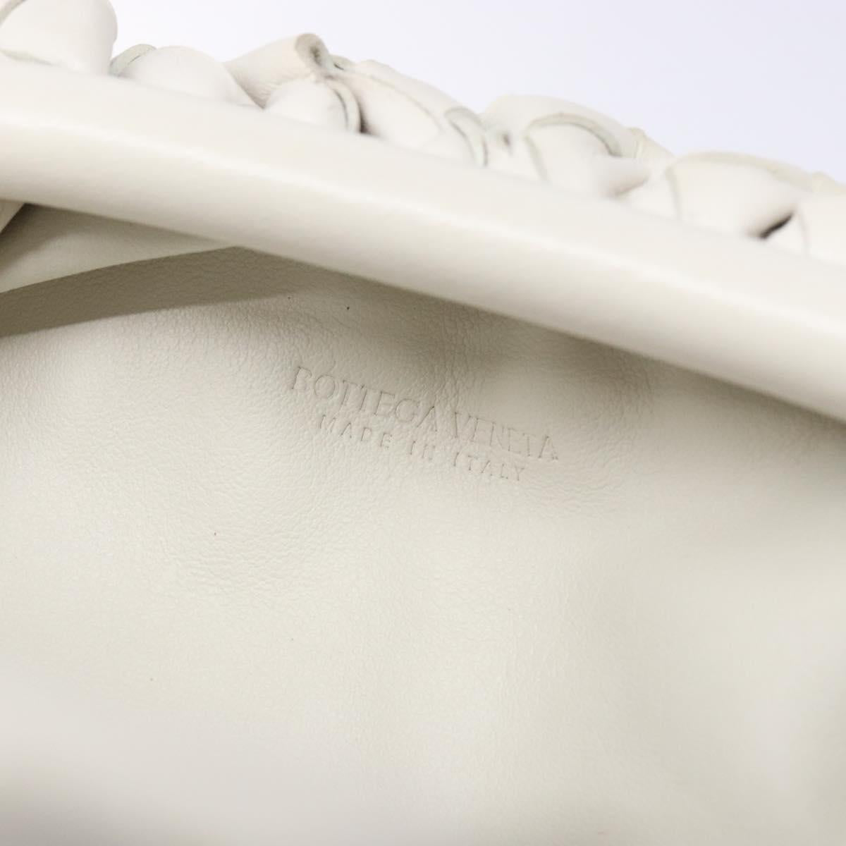 BOTTEGA VENETA intrecciato white leather mini pouch