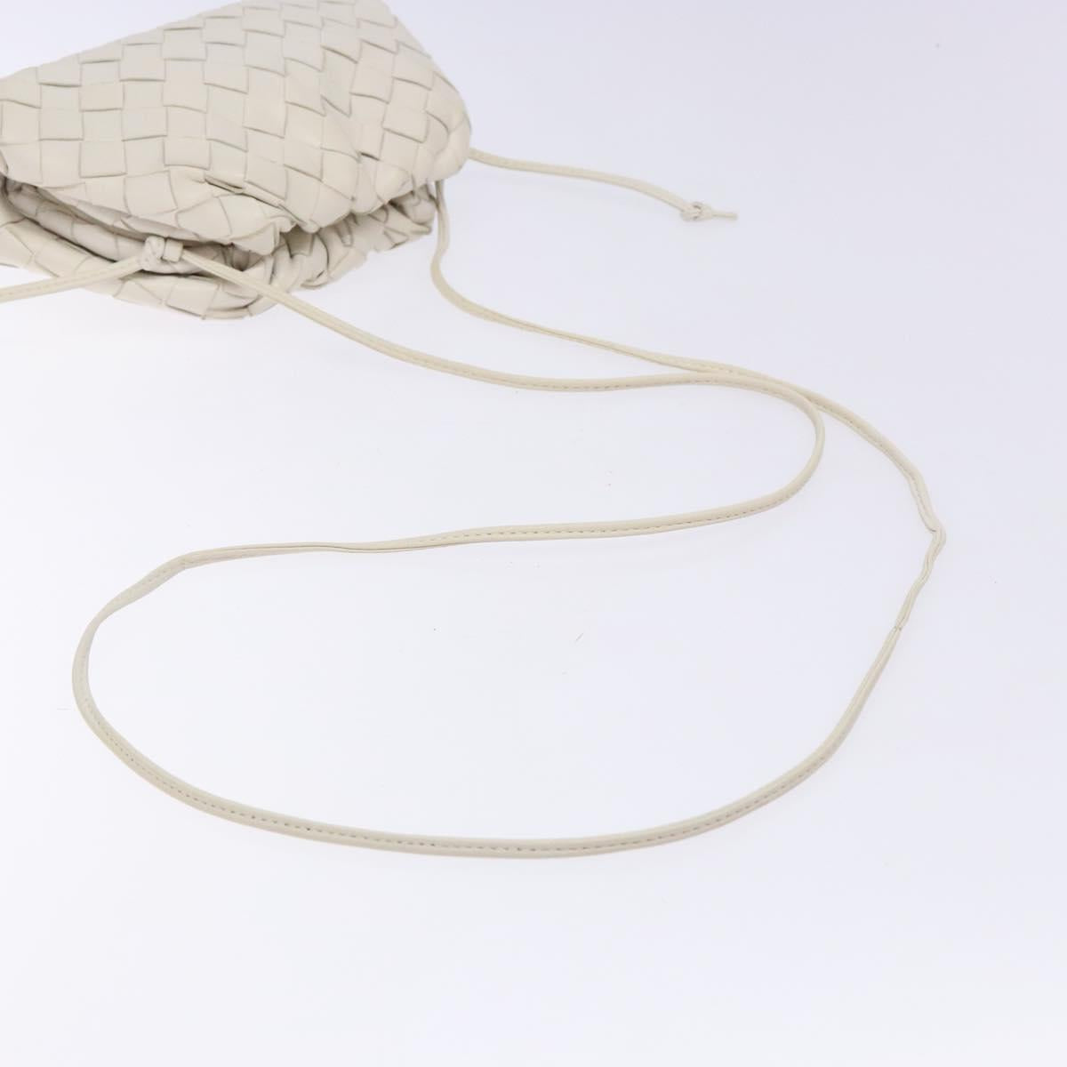 BOTTEGA VENETA intrecciato white leather mini pouch