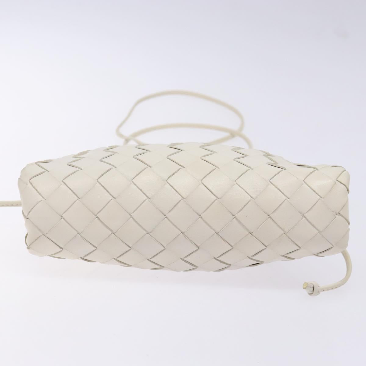 BOTTEGA VENETA intrecciato white leather mini pouch